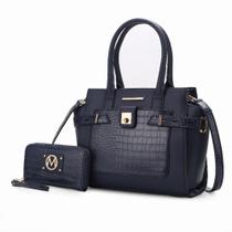 Bolsa Satchel Casafoyer Isla em material vegano 30x25x10cm Bolsa Satchel Casafoyer Isla em material vegano 30x25x10cm