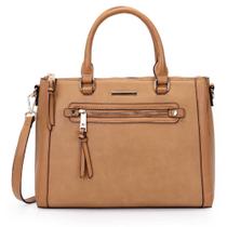 Bolsa satchel grande ziper frontal wj sintética Bolsa satchel grande ziper frontal wj sintética