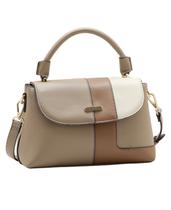 Bolsa Satchel Patchwork - Alça de Mão - Chenson 3485933 Natural