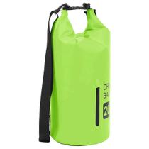 Bolsa seca de PVC vidaXL com zíper Armazenamento protetor, durável e leve para passeios de barco ou surfe verde, capacidade de 5,3 galões