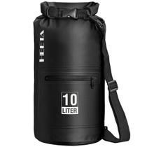 Bolsa seca HEETA impermeável 5L com bolso frontal com zíper preta