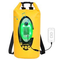 Bolsa seca Qoolife Waterproof 20L com alto-falante solar Bluetooth e luz