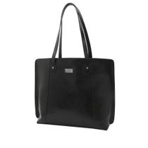 Bolsa Shopper Feminina Couro Botão Mariart 5240 Preto