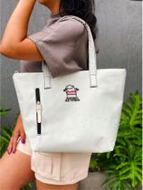 Bolsa Shopper Nylon TENTANDO SER FITNESS de Ombro Clean Esportiva Academia Bags Gym Masculino Feminino Ziper Vertical Frontal Resistente Treino Crossb