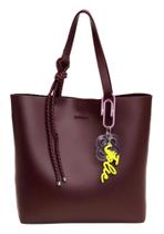 Bolsa Shopper Petite jolie Amalfi Bordo Vinho Berry PJ11366 Ombro com Chaveiro - Nova
