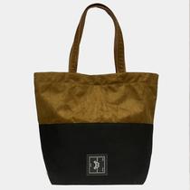 Bolsa Shopping Bag em Lona Preta e Camurça