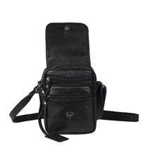Bolsa Shouder Transversal Couro Legítimo Andória Cor Preto