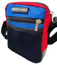 Bolsa Shoulder Bag Bezz Transversal Moda Unisexx Pochete Azul/vermelho