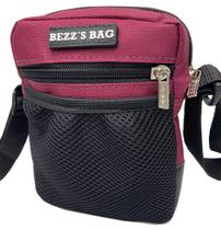 Bolsa Shoulder Bag Bezz Transversal Moda Unisexx Pochete Vinho
