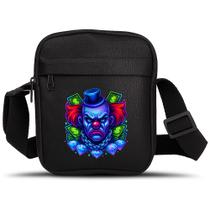 Bolsa Shoulder Bag Estampa Palhaço Pequena Necessaire Transversal Mini Pochete Unissex