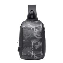 Bolsa Shoulder Bag Pochete Transversal Masculina Feminina Preto C/Camuflado
