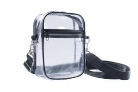 Bolsa Shoulder Bag Transparente Com Preto De Ombro Unissex - The Gift Bolsas