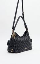 Bolsa Shoulder Matelasse Charm Lança Perfume Preta E Bege Cor:Preto Bolsa Shoulder Matelasse Charm Lança Perfume Preta E Bege Cor:Preto