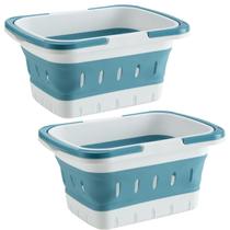 Bolsa Shower Caddy Anniya Portable Plastic Storage Blue, pacote com 2