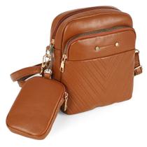Bolsa Sintetica Caramelo Com Porta Moeda Bolsa Sintetica Caramelo Com Porta Moeda