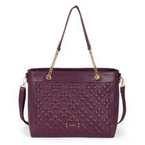 Bolsa Sintetica Feminina Ameixa Com Alca Dupla