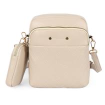 Bolsa Sintetica Marfim Com Porta Moeda