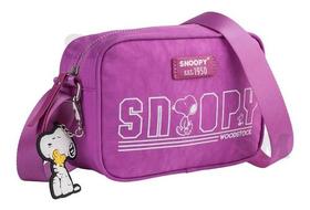Bolsa Snoopy Retangular Sp2378 Transversal Feminina Em Nylon