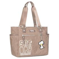 Bolsa SNOOPY Totebag Grande em Nylon Bege SP2383BG