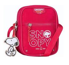 Bolsa Snoopy Transversal Pequena Feminina Em Nylon Pink