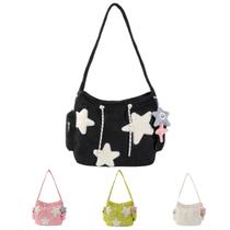 Bolsa Splendrive Star Tote Hobo Bag feminina preta de poliéster