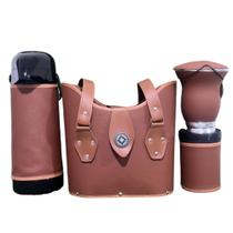 Bolsa Suporte Mateira para Chimarrão 1 litro Caramelo 5 peças