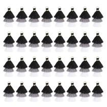 Bolsa Tassel Charm MECCANIXITY Mini, três camadas, 1,6 cm, preta, cinza Bolsa Tassel Charm MECCANIXITY Mini, três camadas, 1,6 cm, preta, cinza