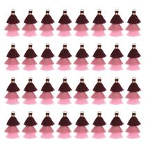 Bolsa Tassel Charm MECCANIXITY Mini, três camadas, 1,6 cm, vermelha escura Bolsa Tassel Charm MECCANIXITY Mini, três camadas, 1,6 cm, vermelha escura