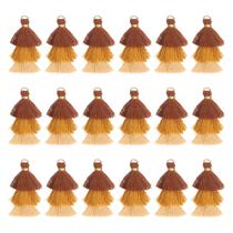 Bolsa Tassel Charm MECCANIXITY Mini, três camadas, 1,6 polegadas, 25 unidades Bolsa Tassel Charm MECCANIXITY Mini, três camadas, 1,6 polegadas, 25 unidades