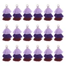 Bolsa Tassel Charm MECCANIXITY Mini, três camadas, 1,6 polegadas, 25 unidades