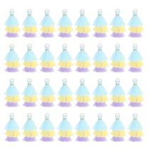 Bolsa Tassel Charm MECCANIXITY Mini, três camadas, 1,6 polegadas, 50 unidades