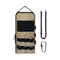 Bolsa Tática De Ferramentas Reforçada Com Múltiplos Bolsos, Mosquetão E Cordão Retrátil