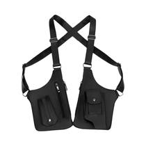 Bolsa Tática Impermeável Masculina Em PU Com Alça Dupla E Múltiplos Bolsos, Bolsa Transversal