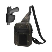 Bolsa Tática Transversal Masculina Para Porte Velado De Armas De Fogo - Mochila De Peito Para
