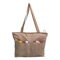 Bolsa Tecido Impermeável RMarqCollection Alça Ombro liso falso cor Marfim moda Praia Clube