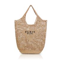 Bolsa tejida de malla de paja bolso de mano de moda bolso de playa de ganchillo Bolsa tejida de malla de paja bolso de mano de moda bolso de playa de ganchillo