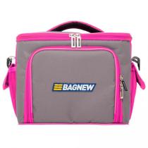 Bolsa Térmica 3 Potes - Cinza com Rosa Fit Bolsa Térmica 3 Potes - Cinza com Rosa Fit