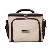 Bolsa Térmica 3 Potes - Marfim com Marrom Fit Model Bag New