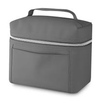 Bolsa Térmica 5L Elegante para Lanches e Marmitex Portátil com Alça Grafite