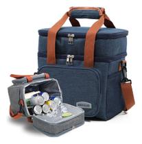 Bolsa Térmica Alça Transversal Espaçosa 2 Andares Divisórias Dia Dia Casual Duplo Reforçada Resistente Alta Temperatura Bolsa Térmica Alça Transversal Espaçosa 2 Andares Divisórias Dia Dia Casual Duplo Reforçada Resistente Alta Temperatura
