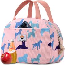 Bolsa Térmica CaCTOUR Para Almuerzo de Pana para Mujer Rosada