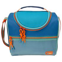 Bolsa Térmica Color Block Azul Menino Bolsos Espaçosa Puket