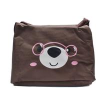 Bolsa térmica com alça 17,5 x 23cm Marrom estampada Urso