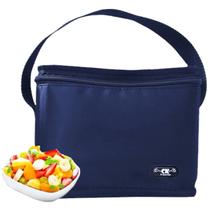 Bolsa Térmica Compacta 2L Para Marmita Fria Quente Refeição Pequena Unissex Azul Discreta Almoço Lanche Trabalho Viagem Dieta Dia a Dia