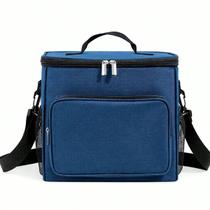 Bolsa Térmica Compacta com Zíper Duplo e Bolsos Laterais em Tela