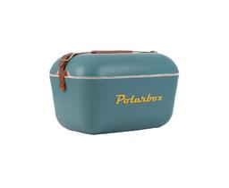 Bolsa Térmica Cooler Retrô Com Alça Em Couro 20 Litros - Azul Esverdeado