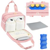 Bolsa térmica de leite materno, bomba vestível PIIOSER com bolsa de gelo rosa Bolsa térmica de leite materno, bomba vestível PIIOSER com bolsa de gelo rosa