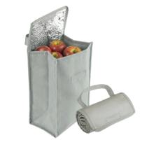 Bolsa Térmica Dobrável 4,8L com Isolamento Interno em Algodão e Folha de Alumínio Cinza Bolsa Térmica Dobrável 4,8L com Isolamento Interno em Algodão e Folha de Alumínio Cinza