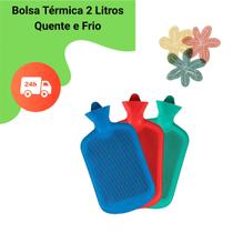 Bolsa Térmica Emborrachada 2 Litros Água Quente e Frio Compressas Aliviar Dores Cólica Coluna
