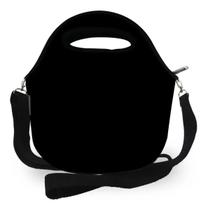 Bolsa Térmica Feminina Lancheira Neoprene Preto Liso Marmita Bolsa Térmica Feminina Lancheira Neoprene Preto Liso Marmita